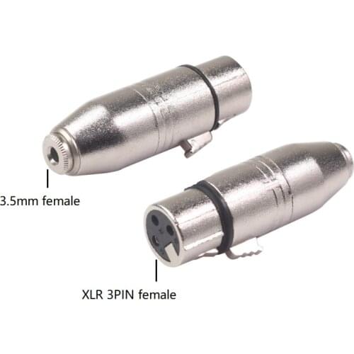 5PCS/lot Good Quality Silver XLR 3pin Female To 3.5mm Female Audio For Microphone Adapter Connector