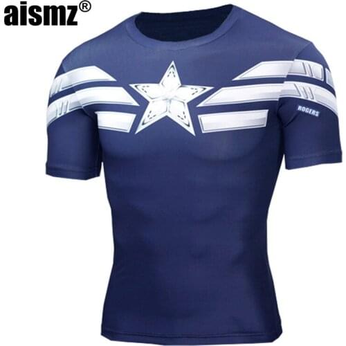 Aismz New High Quality 3D T Shirt Men Print Fitness Compression Shirts Cosplay Quick-Drying Crossfit T-Shirt MenTops