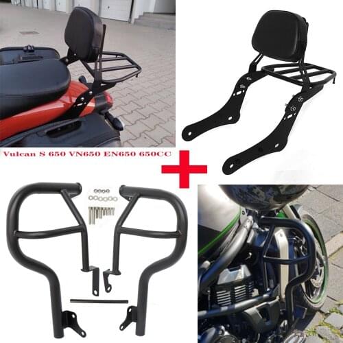 For Kawasaki Vulcan S 650 VN650 EN650 650CC Sissy Bar 2015-2021 Motorcycle Crash Bars Highway Engine Guards Protector Bumper