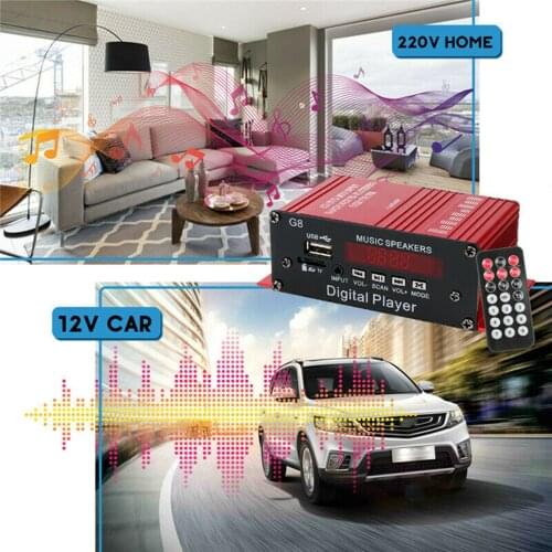 Bluetooth 2 Channel Amplifier Amplificador Receiver HiFi Stereo for Home Car Speakers 100W x 2 Sound Power Receiver