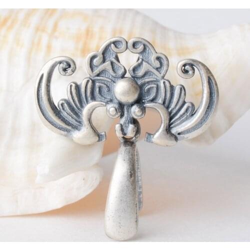 Solid 925 sterling silver bat pendant clasp connector, Thai Silver pinch bail for necklace & pendant silver jewelry