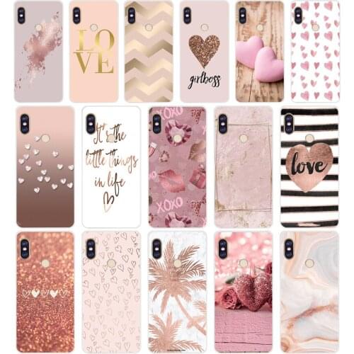 365FG Gold Rose Love heart Soft Silicone Tpu Cover phone Case for xiaomi redmi 5A 8 8A 5Plus note 5 5A 8 8t Pro