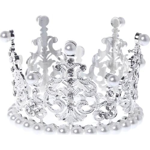 Baby Baby Crown Photography Props Luxury Fashion Pearl Rhinestone Glitter Gold Silver Photo Birthday Party Decoration Girls