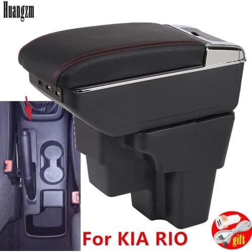 For KIA RIO Armrest For South America Retrofit parts dedicated Car Armrest box Center Storage box car accessories Interior USB