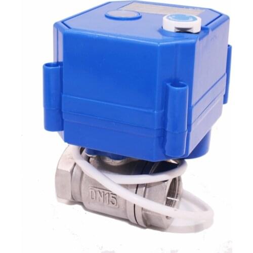 ADC9-24V CR02 CR03 CR04 DN15 DN20 DN25 CWX-25s SS304 BSP NPT full bore female-female electric ball valve with manual control