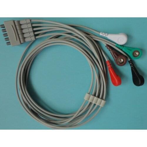 GE snap type 5-lead cable lead wire for GE DASH2000 3000 4000 1800 2500 ECG monitor