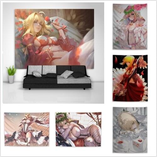 Fate Grand Order Saber Nero Bride Extra Tapestry Art Wall Hanging Sofa Table Bed Cover Home Decor Poster