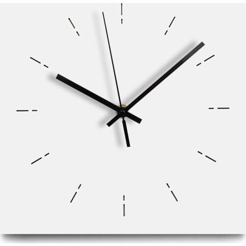 Creative MDF Wooden Hanging Wall Clock Simple Modern Fashion Quiet Europe Quartz Watch Large Living Room Square Wall Clock Decor
