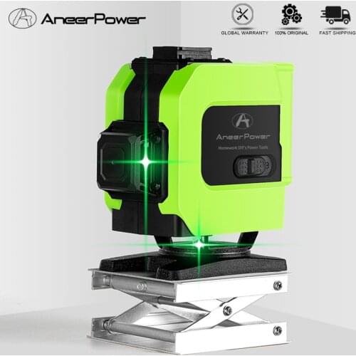 3D Laser Level USB Recharge 12 Lines Leveling Vertical Cross Laser Brightness Can Be Adjusted Slash Automatic 360 Rotation
