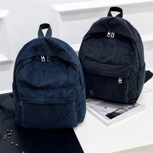Women Casual Backpack Corduroy Backpacks Female Sports Backpack Lightweight Students School Bag 2020 Fashion Woman Backpacks