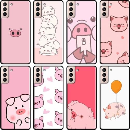 Cartoon Pig Piggy Soft Case For Samsung Galaxy S21 Ultra Note 20 Note 10 S8 S9 S10 Plus S20 FE Phone Cover