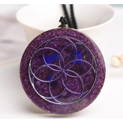 Orgonite Healing Pendant Sri Yantra Necklace Meditation 7 Chakra Energy Hinduism Natural Crystal Quartz Yoga Meditation Jewelry