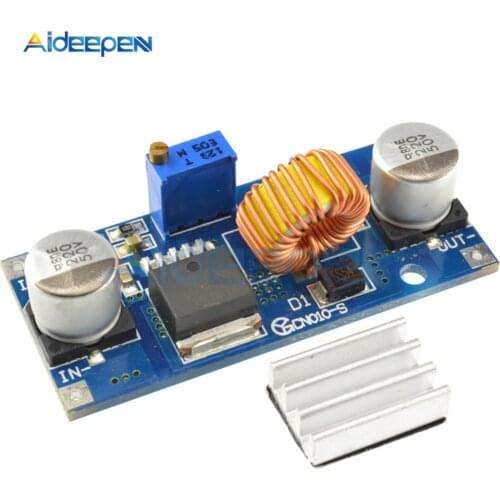 1PCS 5A XL4015 DC-DC 4-38V to 1.25-36V 24V 12V 9V 5V Step Down Adjustable Power Supply Module LED Lithium Charger With Heat Sink