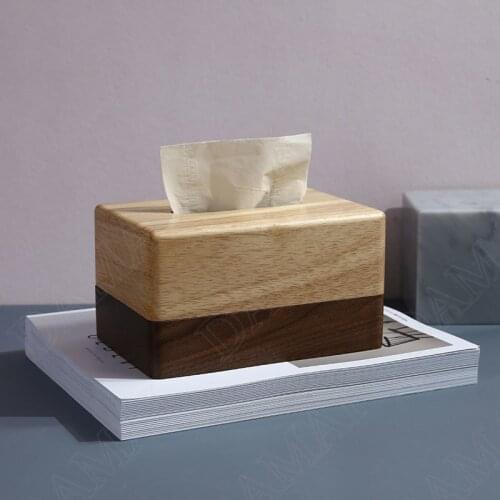 Simplicity Wooden Tissue Boxes Magnetic Craft Decorative Tissue Holder Living Room Desktop Napkins Organizer Home Decoration