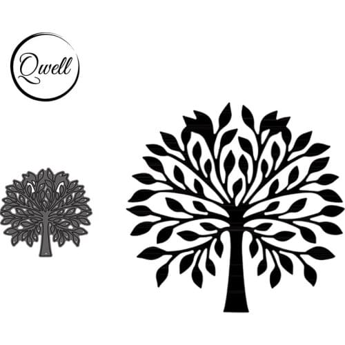 Qwell Leafy Big Tree Metal Cutting Dies for DIY Scrapbooking Paper Cards Craft Making Template Embossing Dies 2021 New