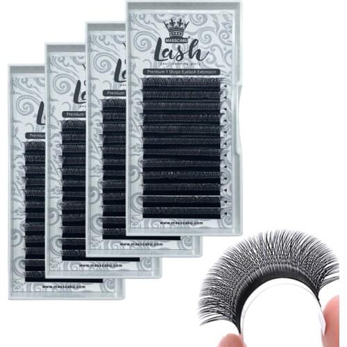New Style Y Shape Fluffly Slik Lashes MASSCAKU Eyelash Extensions Premium Matte Lashes Trays All Size Cilios for Beaty Makeup