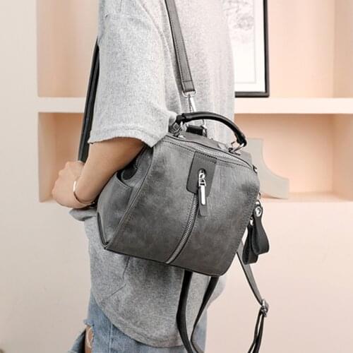 Quality Soft Leather Backpack Women Counter Genuine Multifunctional Handbag 2021 Casual Wild Designer Brand Luxury Shoulder Bag