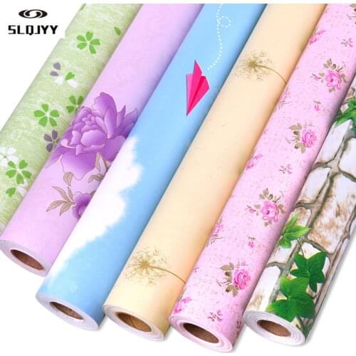 PVC self-adhesive thickening wallpaper 5 meters long bedroom garden floral living room children room kindergarten wall stickers