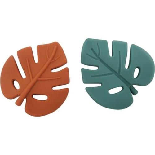 Silicone Teether Food Grade Silicone Baby Toys Leaf Shape Newborn Teething Toys Pacifier Pendant For Baby Gifts Sensory Items