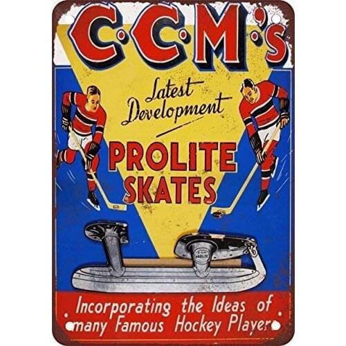 Tengss Signs CCM Prolite Hockey Skates Wall Decor Retro Metal Sign 20x30cm