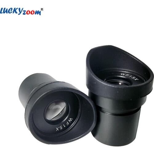 Lucky Zoom Brand Trinocular 30.5mm 15x Field of View 15mm Stereo Zoom Microscope Eyepiece Lens Microscope Accessories