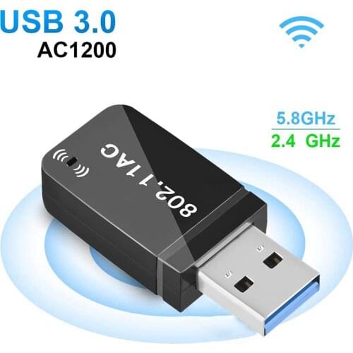 USB3.0 2.4GHz/5.8GHz Dual Frequency Network Card Wireless Adapter Compact Convenient USB Network Adapter