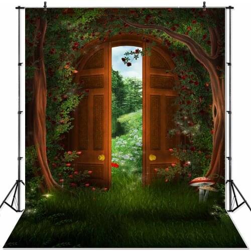 NeoBack Vinyl Photography Background Fairy Tale Fantasy Enchanted & Princess Themed Garden Wonderful Trees Cottage Forest House