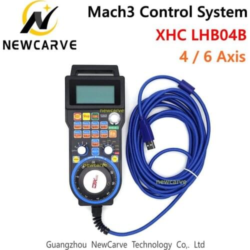 XHC LHB04B Newest Mach3 Wired MPG Pendant Handwheel CNC Controller For 4 / 6 Axis Engraving Machine NEWCARVE