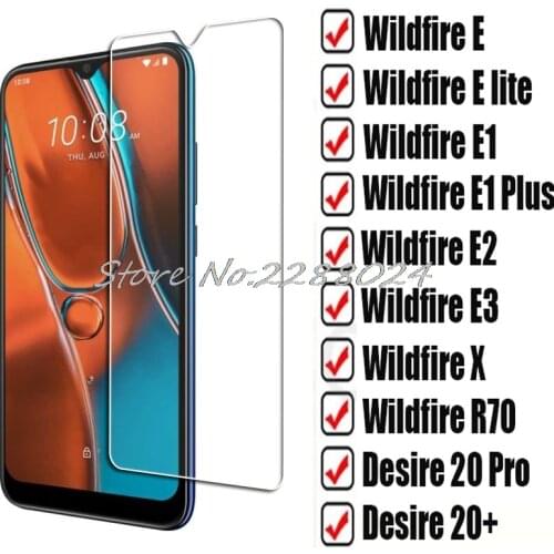 Tempered Glass For HTC Wildfire E lite E1 Plus X E2 R70 E3 Desire 20 Pro 20+ Plus Elite E1Plus WildfireE Screen Protector Film
