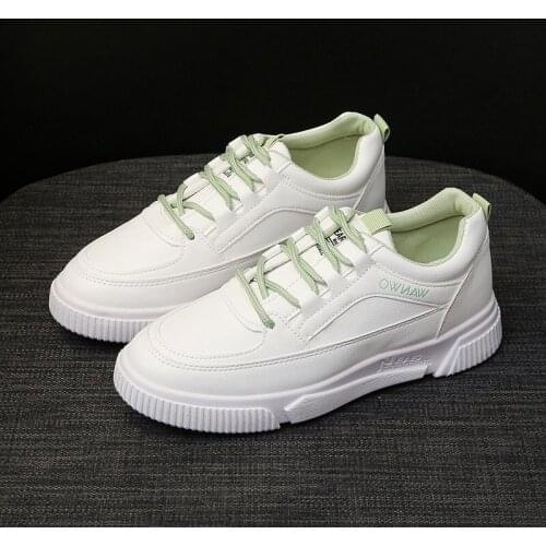 2021 New Womens Chunky Thick Bottom Platform Vulcanize Shoes Suitable for All Seasons Fashion Casual Round Head White Shoe