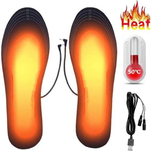 Winter Electric Heated Insoles USB Heating Feet Warmer Thermal Shoes Sock Pad Heated Insoles Washable Full Foot Fever Unisex