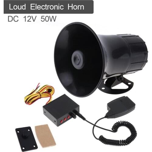 50W 12V 3 Sound Car Electronic Warning Siren Motorcycle Alarm Horn Firemen Ambulance Loudspeaker support MIC
