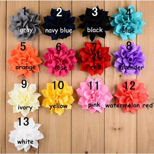 3.2" High Quality Fabric Flower Flat Back For Headband Hair Clip 100pcs/lot