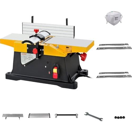 220V Multifunctional Woodworking Electric Planer Thicknesser Household Desktop Adjustable Wood Flat Planing Machine 12000RPM