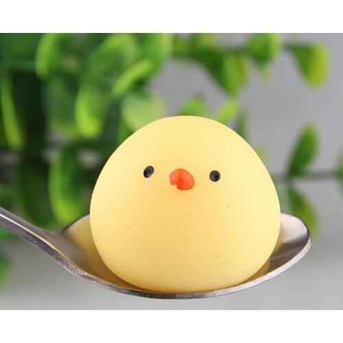 3pcs Creative Soft Silicone Funny Chicken Squeeze Pressure Relieve Mini Chick Decompression Pinch Toy