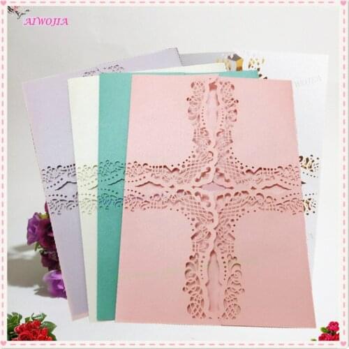 30pcs uniqu wedding invitation card laser cut Cross shape invitation card invitations for baptism wedding decoration 6ZSH212