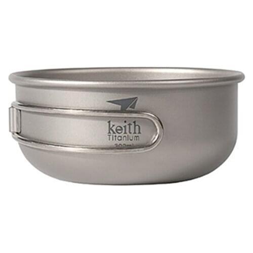 300ml Titanium Noodle Bowl Kitchen Cookware Soup Bowl Sauce Relish Rice Bowls with Handle Collapsible Bowl