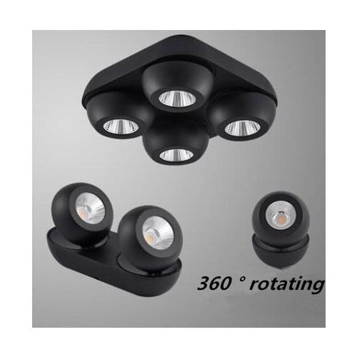 360 ° adjust Surface Mounted Ceiling Downlight dimmable 7W 9W 14W 18W 36w AC85-265V lamp COB Led downlights Ceiling Spot light