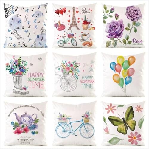 45cm*45cm **Bike&Balloon** Inimitated Silk Fabric Throw Pillow Covers Couch Cushion Cover Home Decorative Pillows Pillow Case