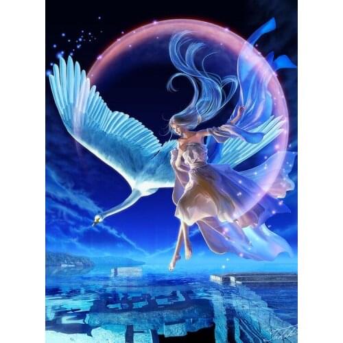 500 pieces The wooden puzzle Swan girl jigsaw puzzle white card adult childrens educational toys