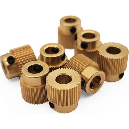 3D Printer Accessories 5pcs 40 Teeth Brass Extrusion Wheel Gear for Ender-3 3S V2 5 for CR-10 10S/V2 3D Printer Supplies