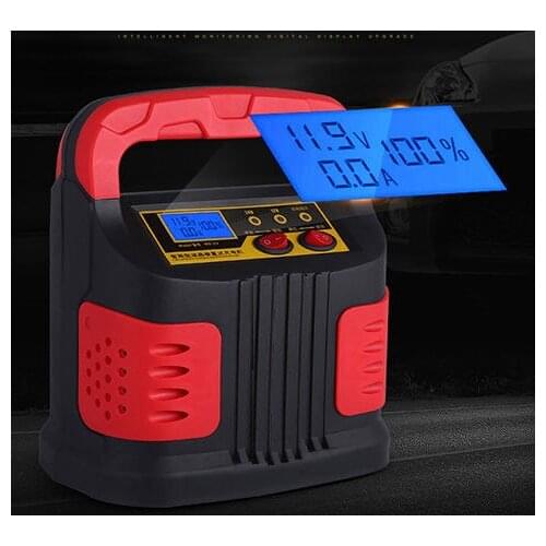 Automotive Car Battery Charger 350W 15A AUTO Plus Adjust LCD Battery Charger Terminals 12V-24V Car Jump Starter Portable