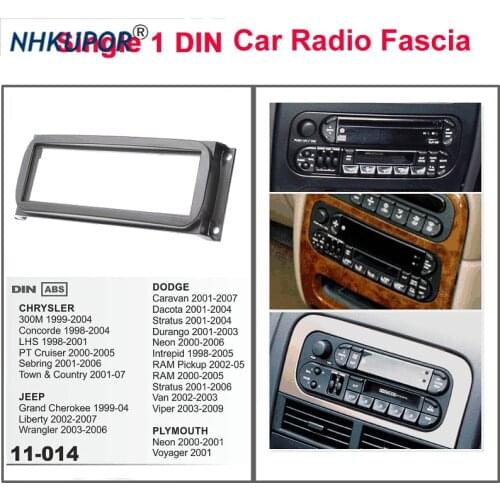 Single 1 Din Car Radio Stereo Face Fascia Surround Trim Frame Kit For CHRYSLER/JEEP/ DODGE/PLYMOUTH