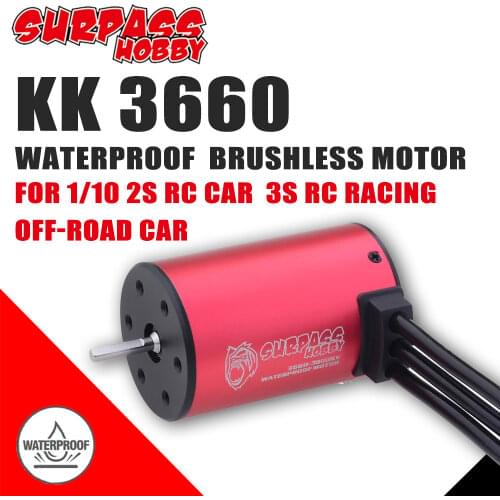 Surpass Hobby Brushless Motor Waterproof 3660 3.175mm 2200/2600/3100/3500/4200KV 80A ESC for 1/10 RC Car GTR Traxxas HSP Lexus