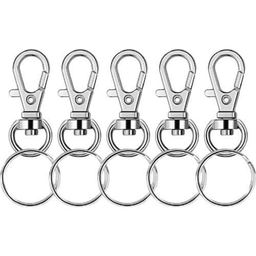 2021 NEW 50 Pcs Alloy Key Chain Rings Swivel Clasps Lanyard Snap Hooks Lobster Claw Split DIY Key Rings for Jewelry Making 35 mm