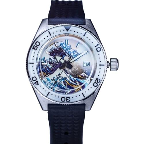 SHIRRYU Diver Watch 200M Water Resistant NH35 Automatic Movement Mechanical Wristwatch Luminous Dial Sapphire Crystal Glass