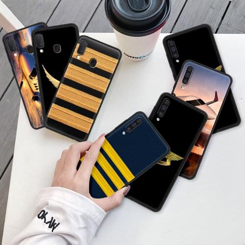 Mobile Phone Case For Samsung Galaxy A50 A70 A20e A10 A30 M31 M30s M21 A40 Cover Coque Funda A12 A20s Airplane Pilot Epaulette