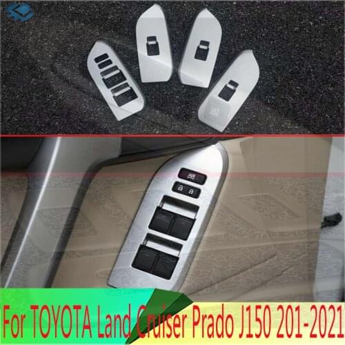 For TOYOTA Land Cruiser Prado J150 2018 2019 Decorate Accessories ABS Chrome Door Window Armrest Cover Switch Panel Trim