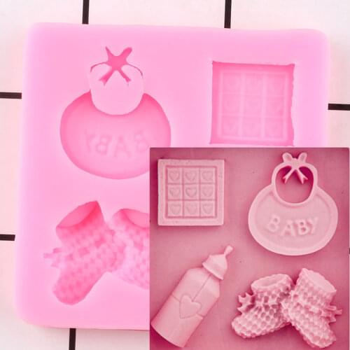 Baby Series Silicone Mold DIY Baby Birthday Party Sugarcraft Fondant Cake Decorating Tools Candy Clay Chocolate Gumpaste Moulds