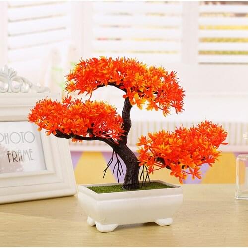 Home Office Artificials Potted Plant Plastics Guest-Greeting Pine Decorations